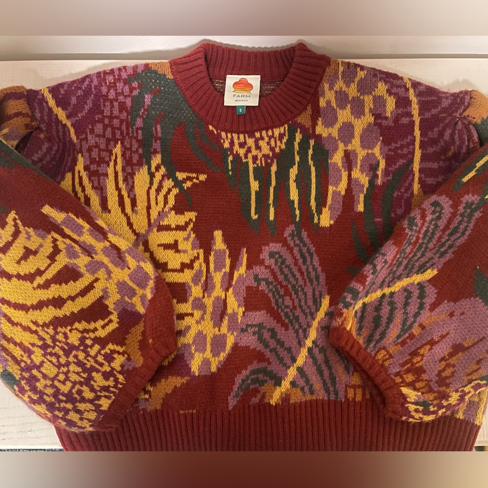 Never Worn Farm Rio Graphic Jungle Sweater, Sz. S